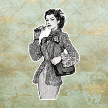 Load image into Gallery viewer, Vintage 1970s Ladies Fashion Sketch Illustration Fussy Cut Cut Out Art Image 20 PNG Images Instant Download DIY Stickers Ephemera Clip Art