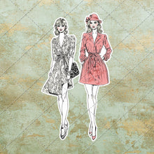 Load image into Gallery viewer, Vintage 1970s Ladies Fashion Sketch Illustration Fussy Cut Cut Out Art Image 20 PNG Images Instant Download DIY Stickers Ephemera Clip Art