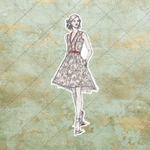 Load image into Gallery viewer, Vintage 1970s Ladies Fashion Sketch Illustration Fussy Cut Cut Out Art Image 20 PNG Images Instant Download DIY Stickers Ephemera Clip Art