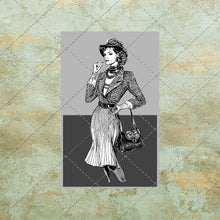 Load image into Gallery viewer, Vintage 1970's Ladies Fashion Sketch Illustration Art Images 20 Images JPEG and PDF Image Instant Download