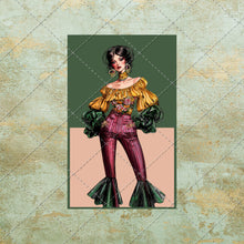 Load image into Gallery viewer, Vintage 1970's Ladies Fashion Sketch Illustration Art Images 20 Images JPEG and PDF Image Instant Download