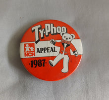 Load image into Gallery viewer, Vintage Ty-Phoo NCH Appeal 1987 Teddy Bear Pin Badge 5.4cm Charity Collectible