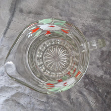 Load image into Gallery viewer, Vintage Italian Hand-painted Water Drink Pitcher Jug Floral Design On Clear Glass Jug