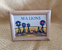 Load image into Gallery viewer, Book Plate Print Picture Frame Sea Lions Performing At Carnival Circus Framed