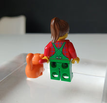 Load image into Gallery viewer, LEGO City Female Gardener Minifigure Cat Figure Red Paddle Accessory