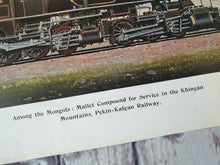 Load image into Gallery viewer, LOCOMOTIVE Steam Train Print, Among The Mongols, Khinghan Mountain, Kalan Rail