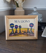 Load image into Gallery viewer, Book Plate Print Picture Frame Sea Lions Performing At Carnival Circus Framed