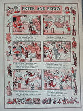 Load image into Gallery viewer, Vintage Peter and Peggy Cricket Match in the Jungle Book Print 35 x 25.5cm