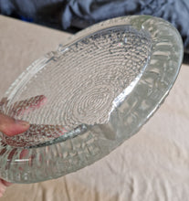 Load image into Gallery viewer, Vintage Ashtray In Glass Geometrical Layers Of Ice Patterns , France Circa 1960
