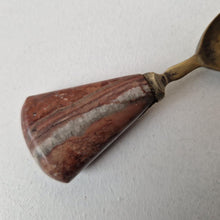 Load image into Gallery viewer, Rare Polished Marble Stone Handle Small EPNS Silver Plated Spoon 11.5cm long