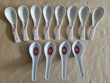 Load image into Gallery viewer, 12 x Vintage Ceramic & Plastic Chinese soup spoons