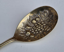 Load image into Gallery viewer, Vintage Serving Spoon, Large Berry Spoon, Gilded Bowl, EPNS Silver Plate, Ornate Handle, Floral and