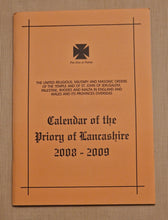 Load image into Gallery viewer, Calendar Of The Priory Of Lancashire 2008 - 2009 , Masonic Information Guide