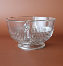 Load image into Gallery viewer, Vintage Cut Glass 2-Handled Cream Soup Bowl , Clear, 7cm high, 12cm diameter