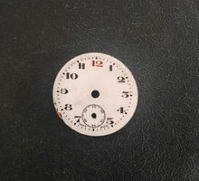 Load image into Gallery viewer, Vintage Enamel Pocket Watch Dial , Arabic Numerals , Sub-Seconds – Red , Swiss