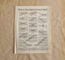 Load image into Gallery viewer, Vintage Drawing Image Book Plate , Rail Crossing Tracks Image Illustrations, Wich Is That Rail Cross