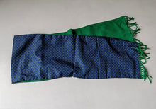 Load image into Gallery viewer, Vintage C&A Canda Scarf Green  Blue Patterned 100% Polyester 132cm Long UK Made