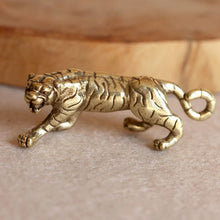 Load image into Gallery viewer, Brass Zodiac Tiger Animal Keychain Copper Shouting Beast Car Keyring Handmade Craft Bronze Forest King Bag Hanging Pendant Gifts