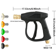 Load image into Gallery viewer, High Pressure Car Wash Water Gun Aluminum Core Quick Insertion FiveColor Fan Shaped Nozzle Union Nozzle Car Washing Gun M22-14