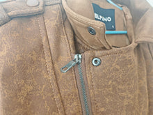 Load image into Gallery viewer, Delpino Men’s Brown Faux Leather Biker Jacket – Size S – Made in Turkey