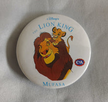 Load image into Gallery viewer, Vintage Disney The Lion King Mufasa Simba C&A Pin Badge 5.5cm Collectible