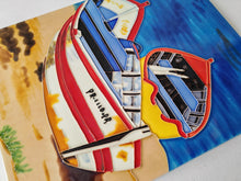 Load image into Gallery viewer, Vintage Elgate Ceramic Wall Plaque – Nautical Fishing Boat Scene – 35.5cm x 28cm