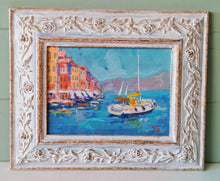 Load image into Gallery viewer, Original Portofino Painting | Italian Riviera Artwork | Hand-Painted Coastal Scene | 27.5cm x 22.5cm