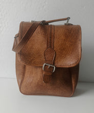 Load image into Gallery viewer, Vintage 1970s Brown Faux Leather Satchel Shoulder Bag Briefcase Retro Unisex