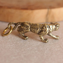 Load image into Gallery viewer, Brass Zodiac Tiger Animal Keychain Copper Shouting Beast Car Keyring Handmade Craft Bronze Forest King Bag Hanging Pendant Gifts