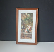 Load image into Gallery viewer, Framed Victorian Garden Print Ladies Tea Time Cat Wall Art 50 x 30cm