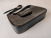 Load image into Gallery viewer, Clubhouse Crocodile Pattern Shoulder Bag by Jane Shilton Black Colour