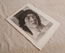 Load image into Gallery viewer, Vintage Double-Sided Art Book Plate , Head of St. Sebastian / Madonna Angels