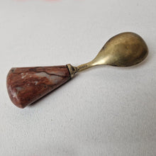 Load image into Gallery viewer, Rare Polished Marble Stone Handle Small EPNS Silver Plated Spoon 11.5cm long