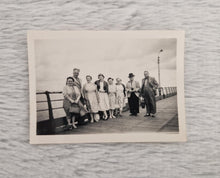 Load image into Gallery viewer, Vintage Black & White Old Family Group Travel Photograph, Group Of Woman with Smartly Dressed Men By