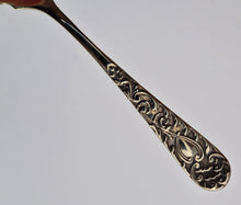Load image into Gallery viewer, Antique Silver Plated Spoon, Berry Spoon, Small Serving, Preserve Spoon, Ornate Design Handle, Uniqu