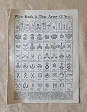 Load image into Gallery viewer, Vintage Drawing Image Book Plate , Army Officer Rank Badges Patch Image Illustrations, What Rank is