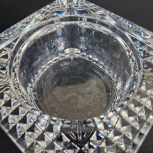 Load image into Gallery viewer, Heavy Cut Crystal Square Cut Out Trinket Dish Tea Light Candle Holder France 4"