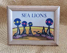 Load image into Gallery viewer, Book Plate Print Picture Frame Sea Lions Performing At Carnival Circus Framed