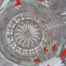 Load image into Gallery viewer, Vintage Italian Hand-painted Water Drink Pitcher Jug Floral Design On Clear Glass Jug