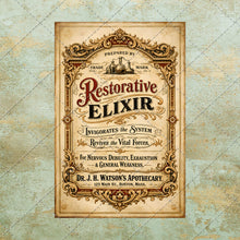 Load image into Gallery viewer, Antique Apothecary Labels Set 30 Vintage Potion, Poison & Botanical Bottle Labels, Gothic Alchemy Printable for Junk Journals, PNG PDF