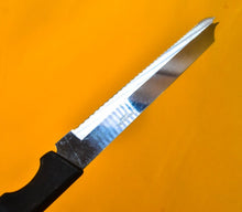 Load image into Gallery viewer, Vintage  Black Plastic Handle  Stainless Steel Kitchen Bread / Steak  Knife, Kitchenali 1990's,  Quality Steel, 32cm long