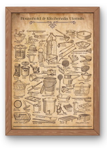 Load image into Gallery viewer, Household and Kitchen Kitchenalia Utensils Digital Image Illustrations A4 Size Poster 300 dpi jpeg & PDF format INSTANT DOWNLOAD