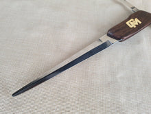 Load image into Gallery viewer, Vintage GM wooden handle letter opener with 2 extra attatchments , pocket knife and tin / bottle opener