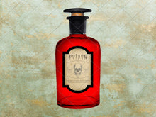 Load image into Gallery viewer, Halloween apothecary witch's potion / poison bottle art bundle, instant download printable digital images