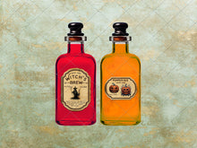 Load image into Gallery viewer, Halloween apothecary witch's potion / poison bottle art bundle, instant download printable digital images