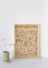Load image into Gallery viewer, Household and Kitchen Kitchenalia Utensils Digital Image Illustrations A4 Size Poster 300 dpi jpeg & PDF format INSTANT DOWNLOAD