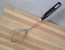 Load image into Gallery viewer, Vintage Probus Fackelmann Lichfield Coil Rim Whisk Whip Stainless Steel Brown Plastic Handle