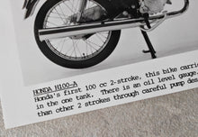 Load image into Gallery viewer, Vintage Honda H100-A Promotional Photograph - Classic Honda 2-Stroke Motorcycle Print 18cm x 12.5cm