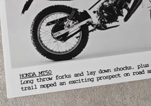 Load image into Gallery viewer, Vintage Honda MT50 Promotional Photograph - Classic Honda Trail Moped Print 18cm x 12.5cm