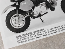 Load image into Gallery viewer, Vintage Honda Z50-A Mini Motocrosser Promotional Photograph - Classic Mini Bike Print 18cm x 12.5cm